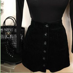 Corduroy button up skirt